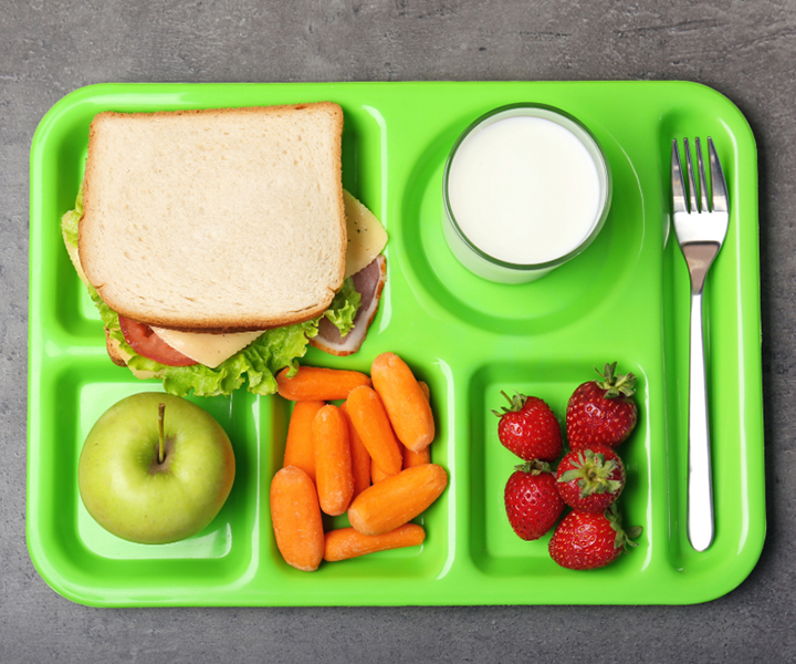 picture of kid with lunch